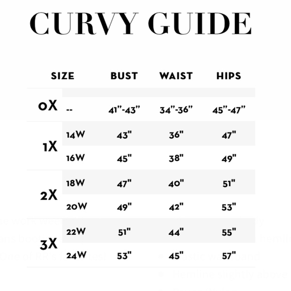 Roy Size Chart